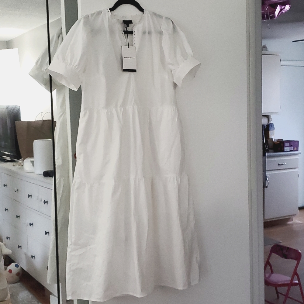 WOMEN'S Tiered Taylored Cotton Dress